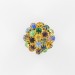 Ball bead with strass, gilded multicoloured 25 mm