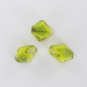 Perle bicône, cristal olivine 18x14 mm