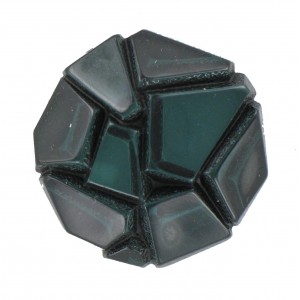 cabochon facettes vert-noir 30 mm