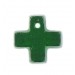 Cross pendant emerald 15 mm