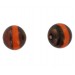 Perle ronde bicolore, marron et orange 20 mm