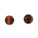 Two tone round bead, brown and orange 16 mm