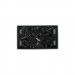 Rectangle 4 trous à décor floral, noir 33x19 mm